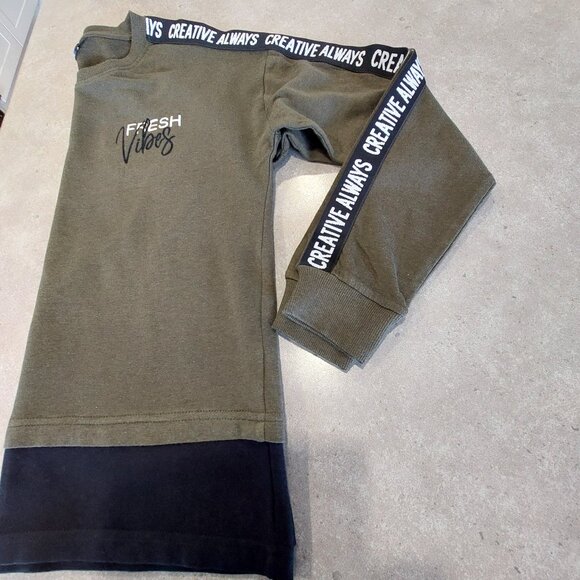 MAX Women's Typographic Print Crew Neck Long Sleeves Sweatshirt Olive/Black SML - Picture 5 of 13